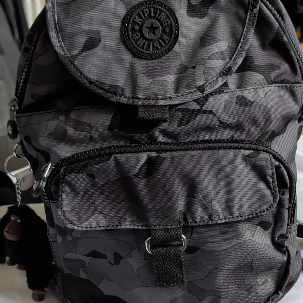 Kipling Men's Dark Gray Camo Backpack